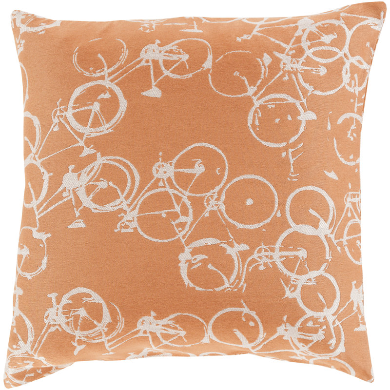  Coussin vélo, Orange / neutre, Housse de coussin seulement - sans insert, 18 po x 18 po