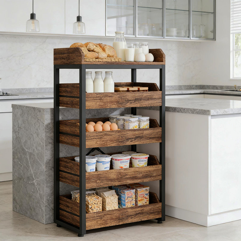 Organisateur de collations, support de panier à vin, support de rangement en bois