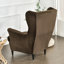 Housse pour fauteuil à oreilles extensible 2 pièces en velours doux-1863515307