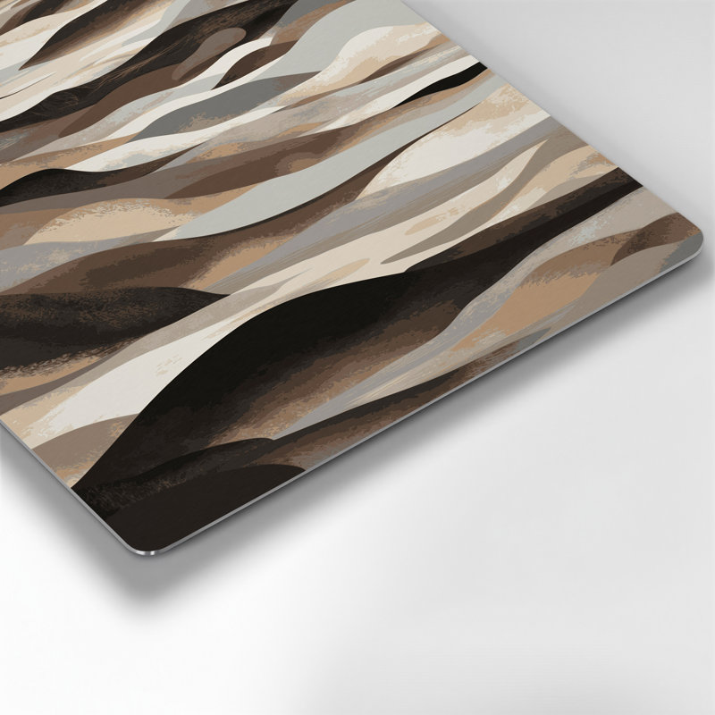 Abstract Landscape 81 Grey Metal Wall Art, 11" H x 14" W