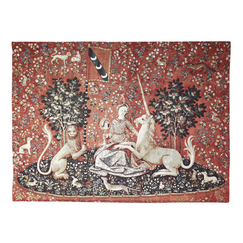 Woven Lady & Unicorn the Sense of Sight Wall Hanging