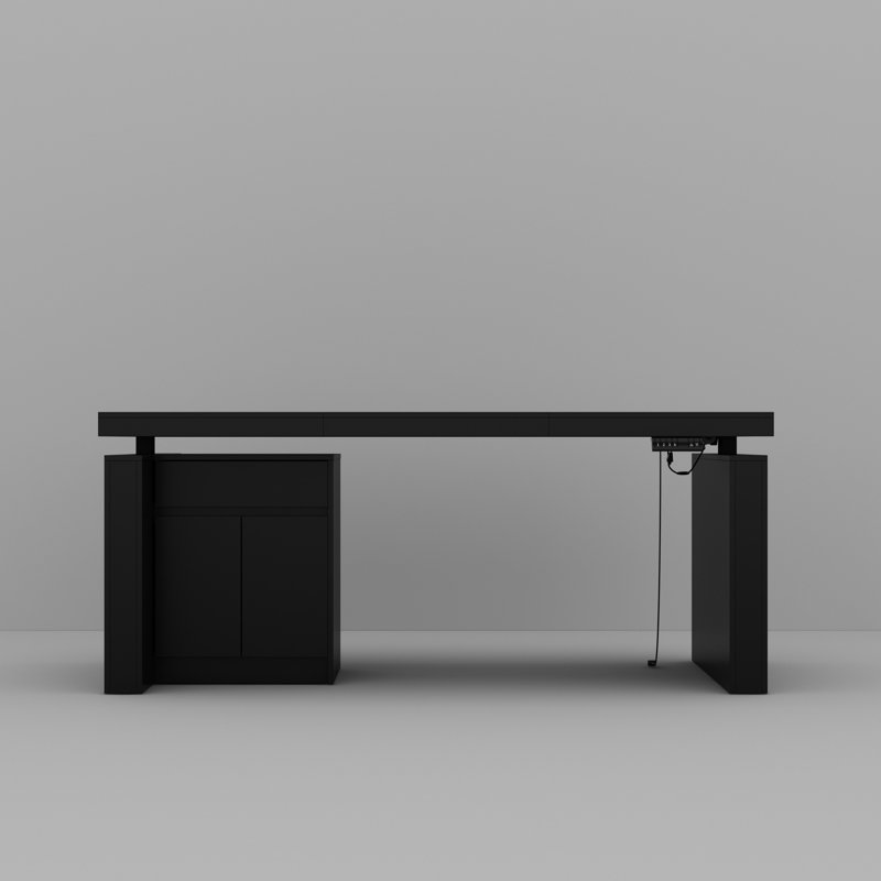 Ergonomic Electric Height-Adjustable Desk With Storage, Black