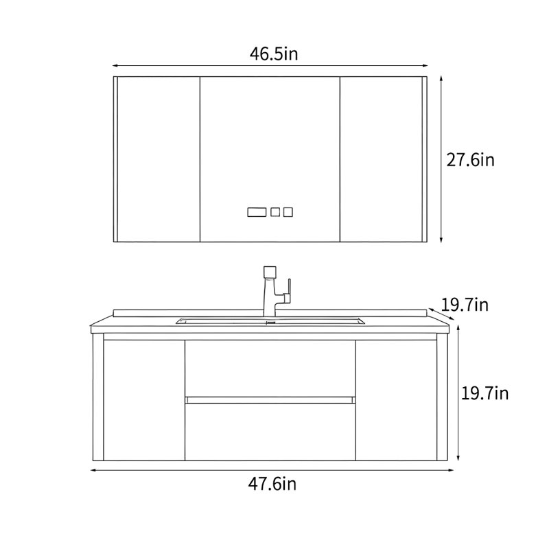 Nordic style simple bathroom cabinet