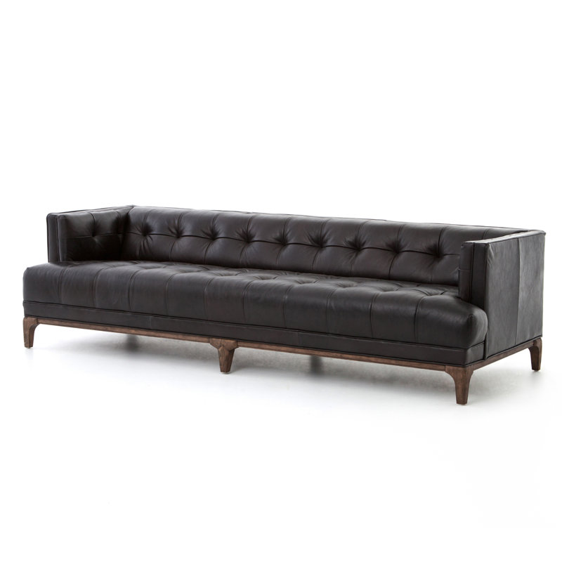 Dylan Sofa, Brown, Rider Black Genuine Leather