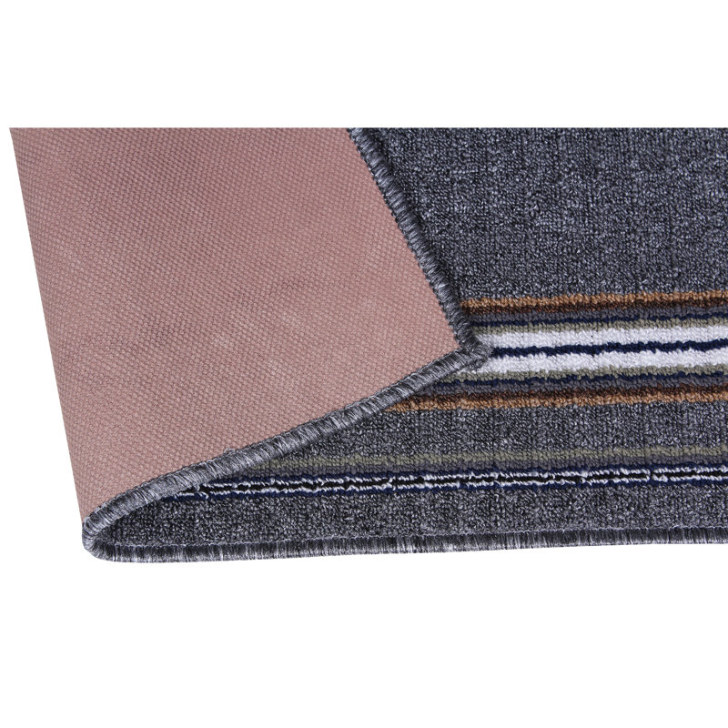 Tapis rayé gris foncé, Rectangle 2 pi x 5 pi