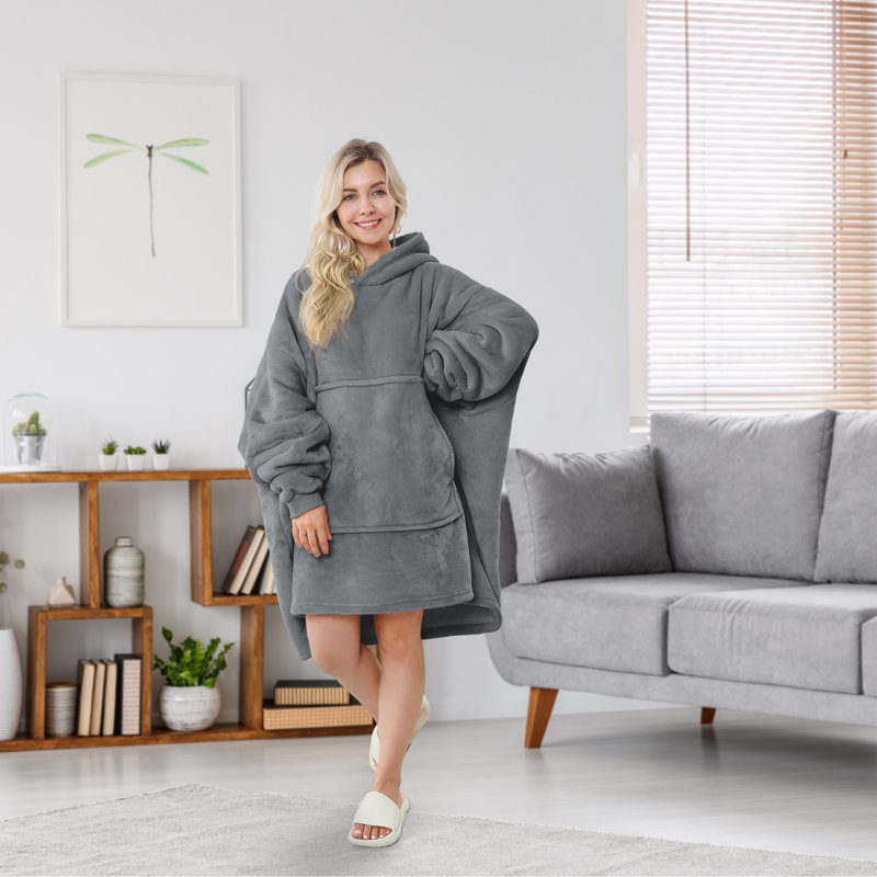 Avlona Hand Woven Throw Blanket, Grey