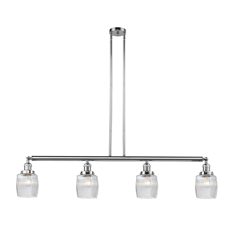 Luminaire suspendu linéaire à 4 lumières pour îlot de cuisine Mireya, Ampoule non incluse