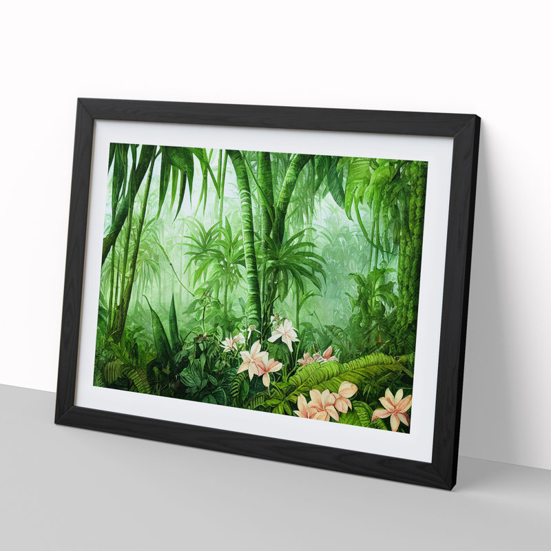 Watercolour Jungle Vol.2 - Framed Print, Black, 46cm H x 64cm W x 2cm D