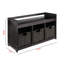 Banc de rangement Shirely 4 pièces avec 3 paniers tissés pliables en brun, H 20,65 po x l 37,14 po x P 13,3 po