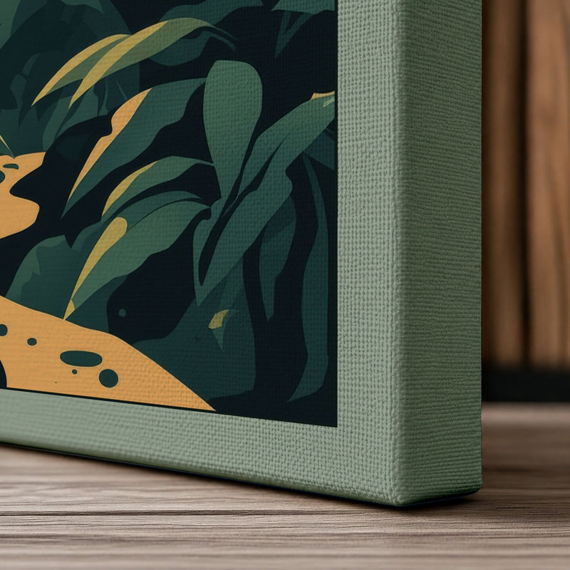 Jungle Stillness Tropical - Wrapped Canvas, 18x12 - 45.7 x 30.5 cm, Sage Border