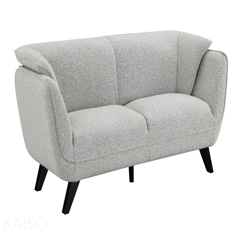 Canapé bouclé gris clair, H 34 po x l 86 po x P 34 po, Boucle gris clair