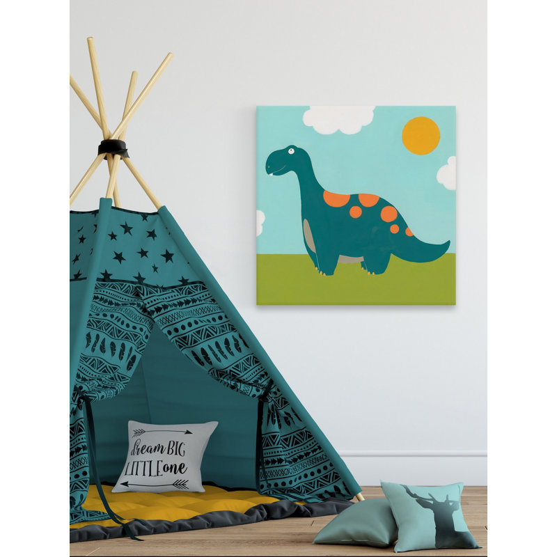 Reproduction sur toile tendue Pecoraro Playtime Dino III, H 12 po x l 12 po x P 1,5 po