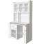 Bureau d'ordinateur en L blanc avec bureau pivotant et portes vitrées pour bureau personnel