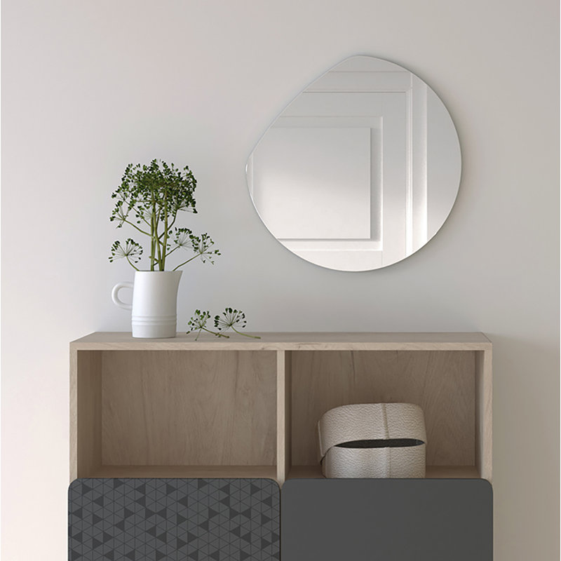 Round Framed Wall Mounted Accent Mirror, Mustard, 127 cm H x 127 cm W