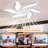 Flush Mount Modern Ceiling Fan with Dimmable LED Light Kit, RC, Reversible Blades, 6 Speeds - Windmill-871555630
