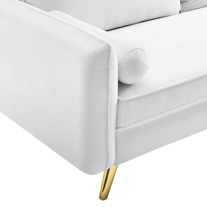 Revive Performance Velvet Loveseat, White