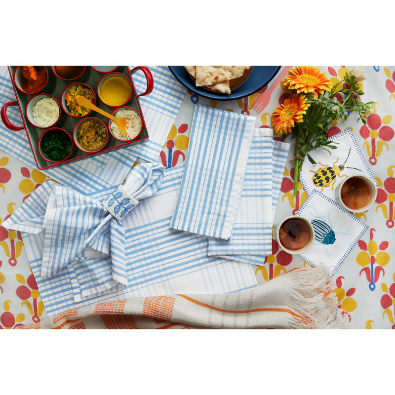 Keshav Azure 100% Cotton Square Napkins
