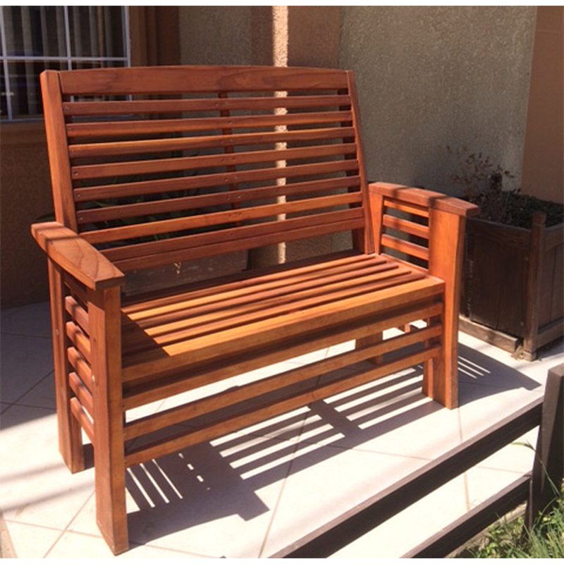 Banc de jardin Thurmond, H 47 po x l 48 po x P 17 po, Acajou