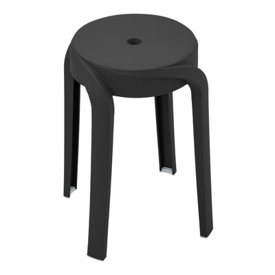 46cm H Backless Stacking Accent in Black