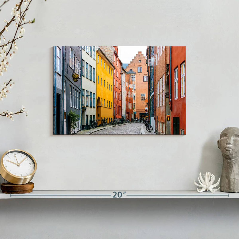 Street In Copenhagen, 8" H x 12" W, Wrapped Canvas