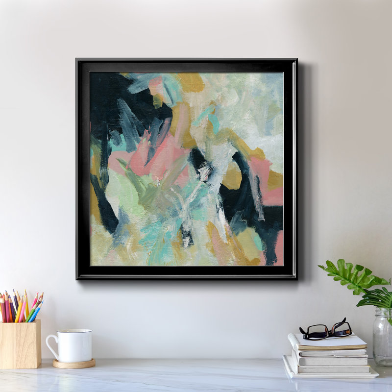 Vitalité - Peinture sur toile encadrée, H 30,5 po x l 30,5 po x P 1,5 po, Cadre noir