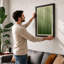 Verdant Stripes Minimalist - Framed Print-165052494-165052535