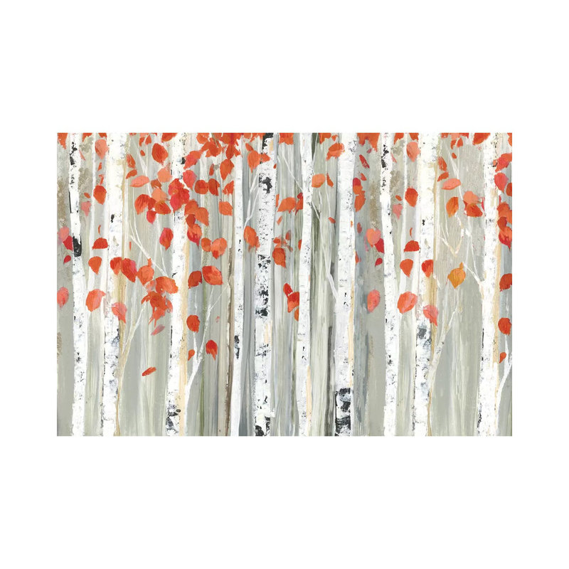 «Red Leaves» par Allison Pearce - reproduction d'art, H 18 po x l 26 po x P 1,5 po, Toile tendue