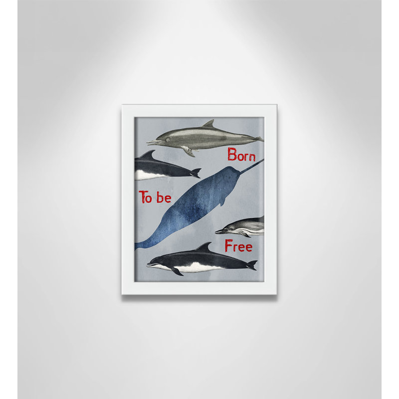 «Born to be free», impression sur papier, H 10 po x l 8 po x P 0,6 po, Encadré plat blanc