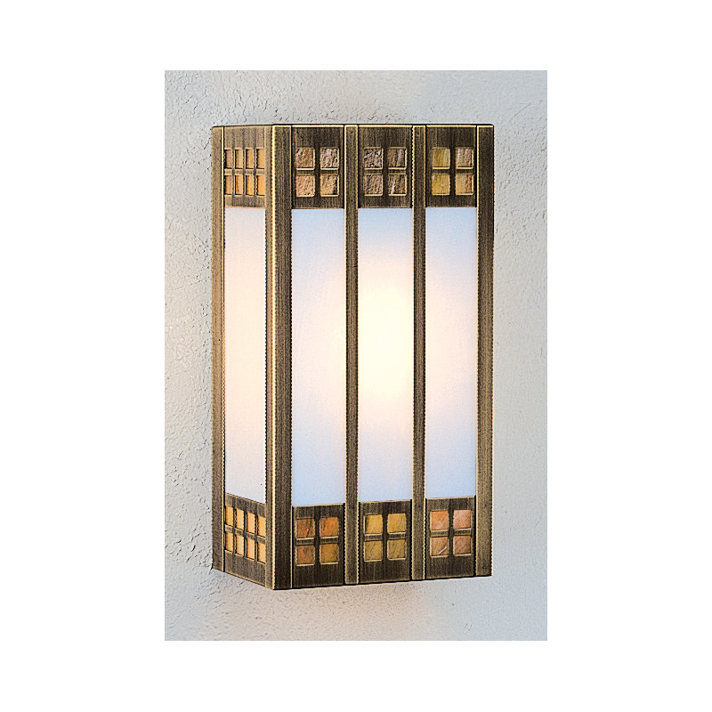 Ada Applique Murale à 1 Lumière Glasgow, 9" H x 6,5" L x 4" D, Verdigris Patina, Or blanc irisé et blanc opalescent