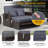 Patio Rattan Loveseat Set Daybed Lounge Storage Ottoman Side Tables Adjust