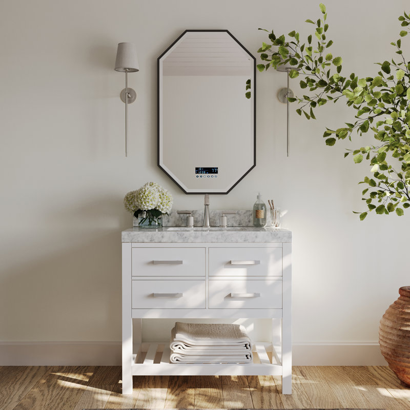 Elizabeth 36'' W Single Vanity, White| Brushed Nickel