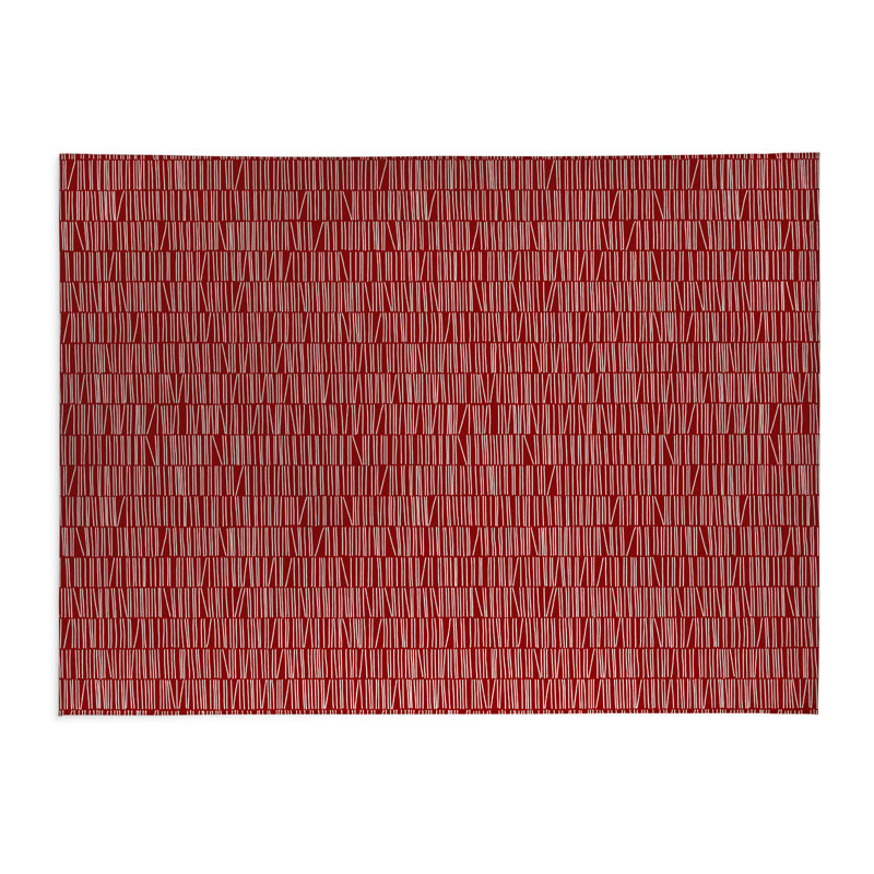 Tapis de cuisine bibliothèque à profil bas, Rectangulaire 3 pi x 5 pi, Rouge canneberge