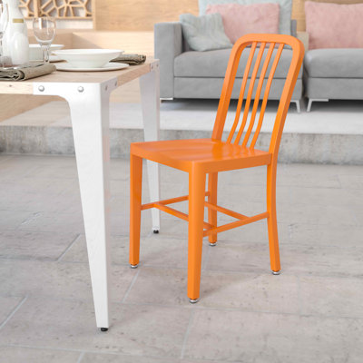 Akins Indoor/Outdoor Commercial Grade Metal Modern Dining Chairs by Flash Furniture