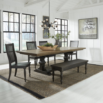 Sonntag Trestle Dining Table Set w/ 20" Leaf