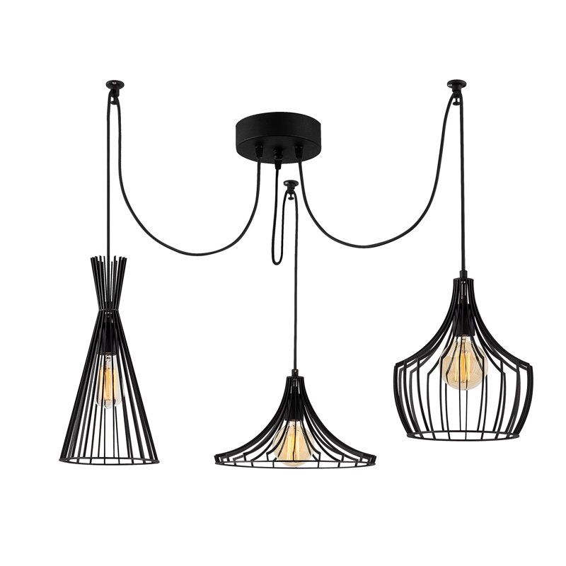 Lustre géométrique à 3 lumières Sanath