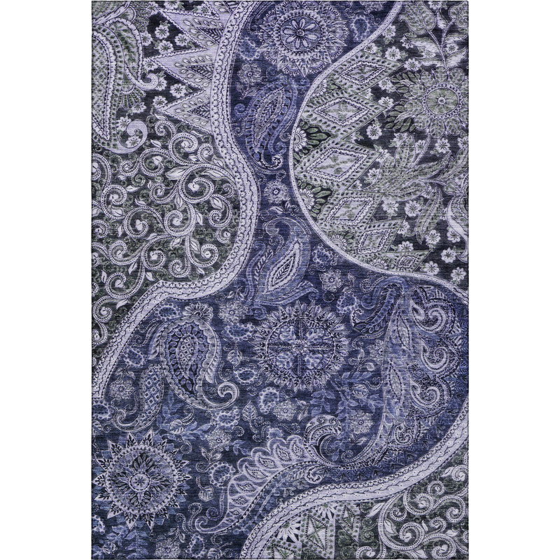 Premium Machine Washable Jamestown AMF1078 Swirl Rug, Rectangle 10' x 14'