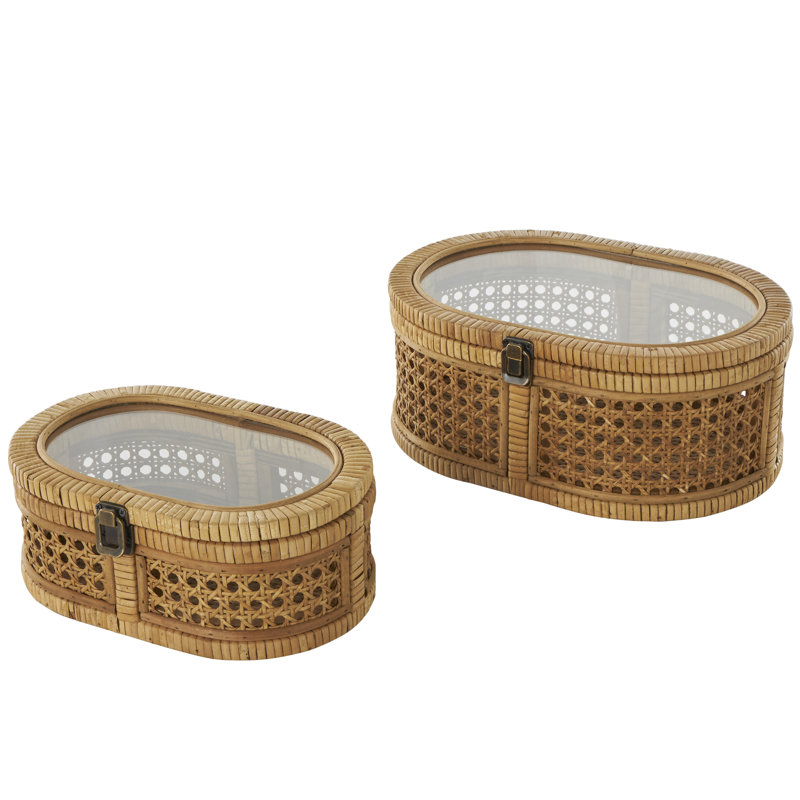 Ensemble de 2 boîtes décoratives en bois Dales