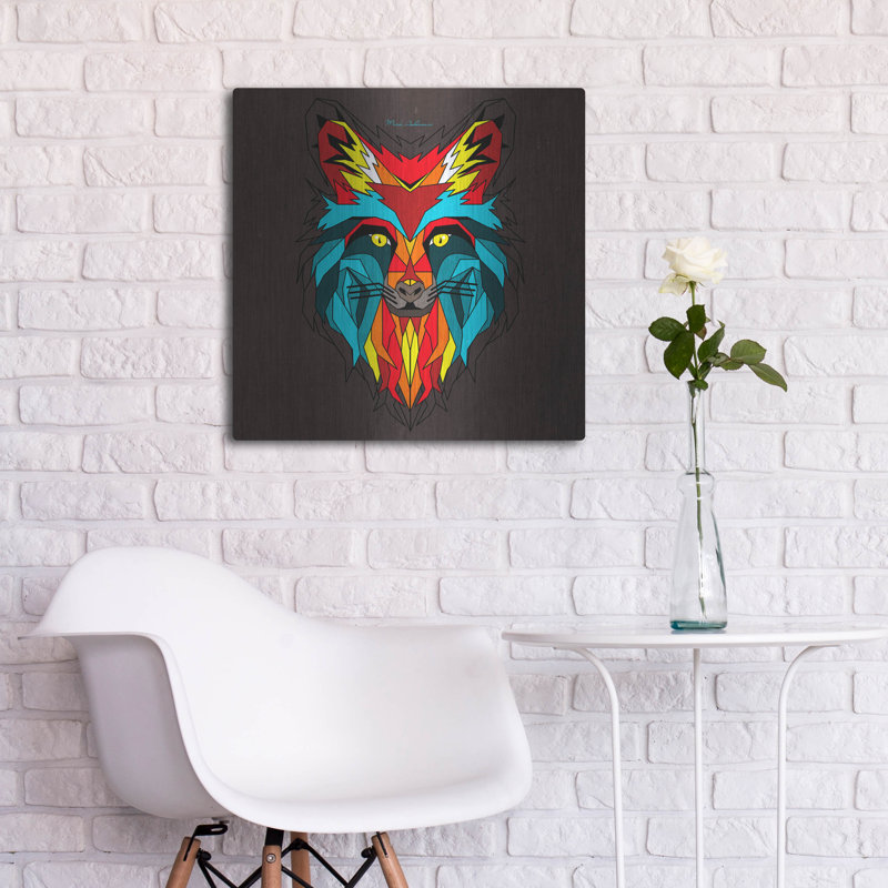 "Fox 3" par Mark Ashkenazi sur métal, H 24 po x l 24 po