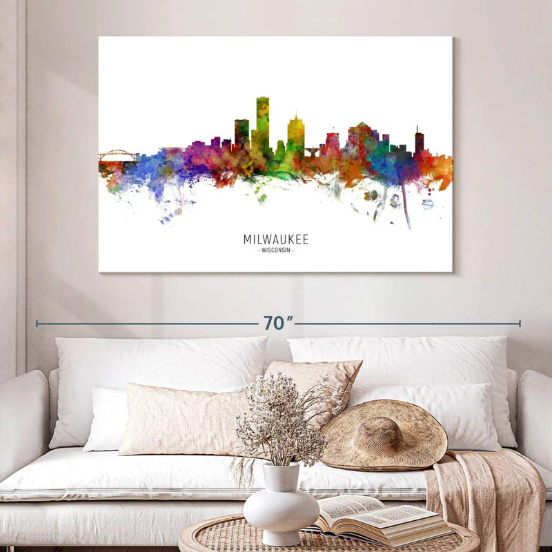 Milwaukee, Wisconsin Skyline I, H 34 po x l 51 po