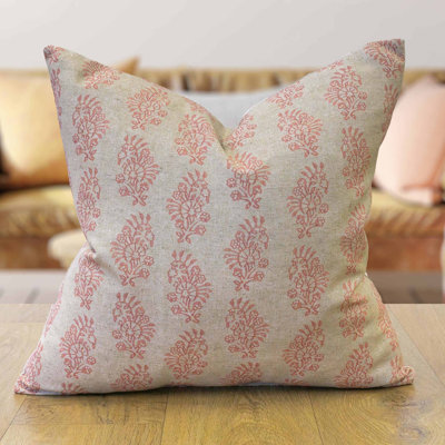 Paisley and Floral Pink Throw Cushion
