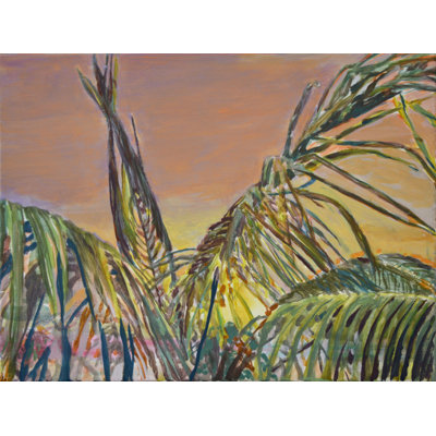 Tropical Sunset Palms Print by Other Artist