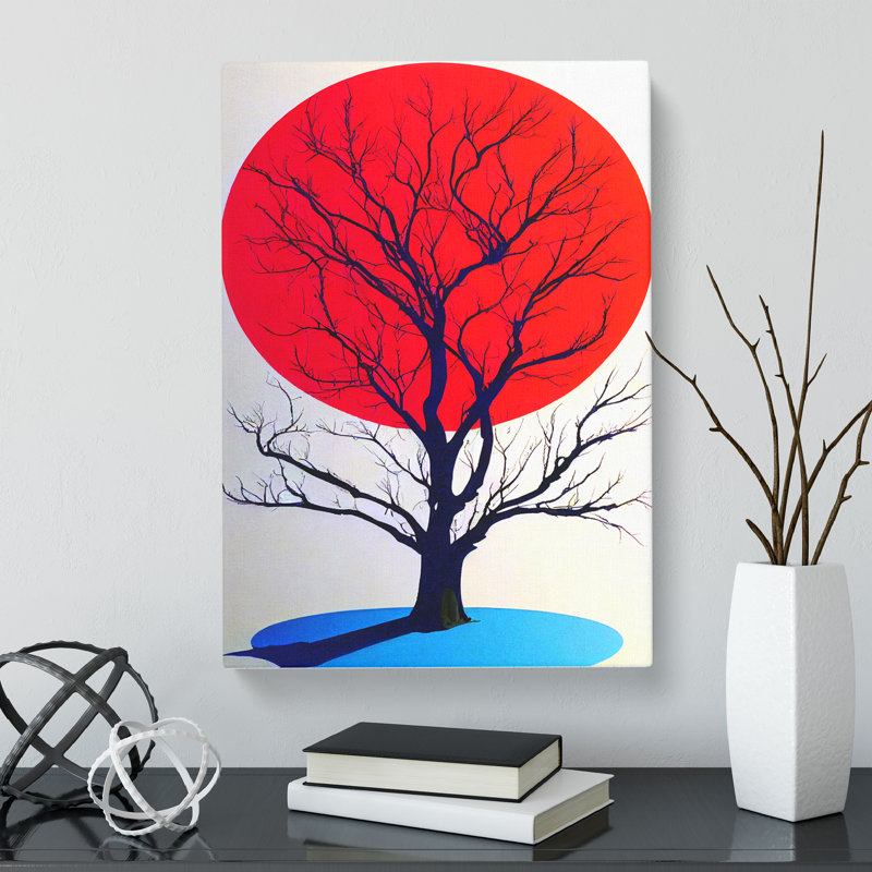 Apple Tree Retro - Wrapped Canvas Print, 50cm H x 35cm W x 3cm D