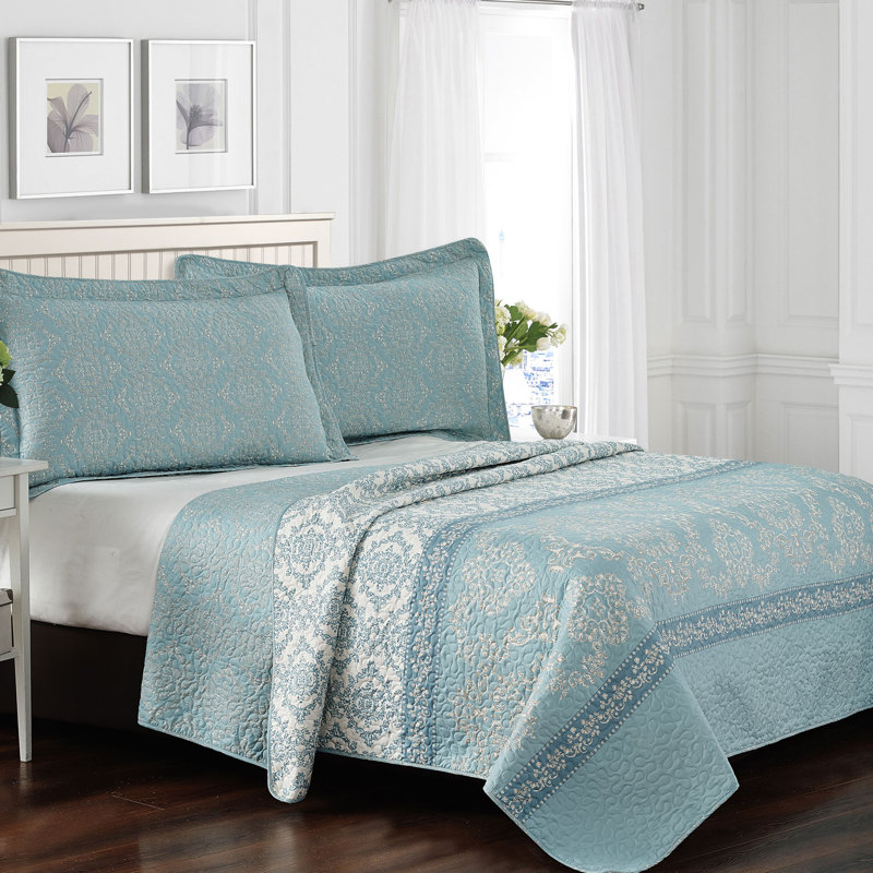 Garlington Modern & Contemporary Polyester Damask Quilt
