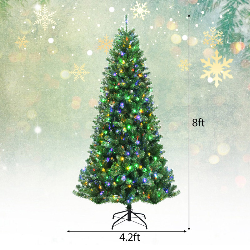 Arbre de Noël vert en cachemire avec lumières DEL, H 8 pi