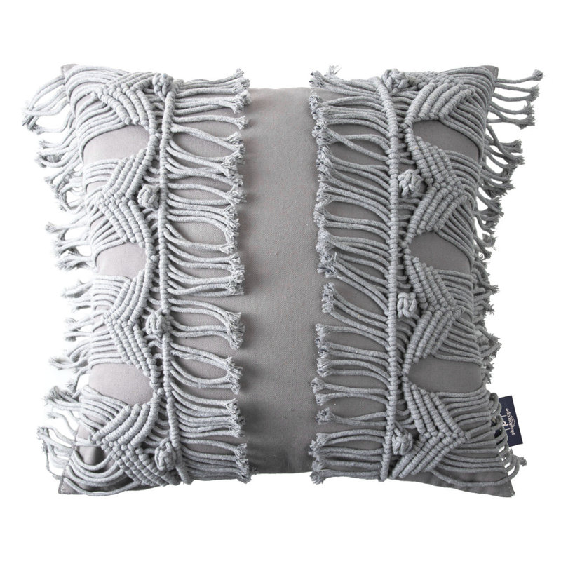 Coussin décoratif en coton, Gris