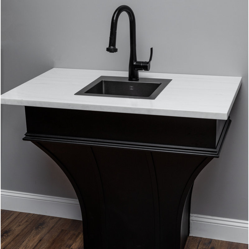 Dali Pull Down Single Handle Kitchen Faucet with Side Spray and Accessories, Matte Black