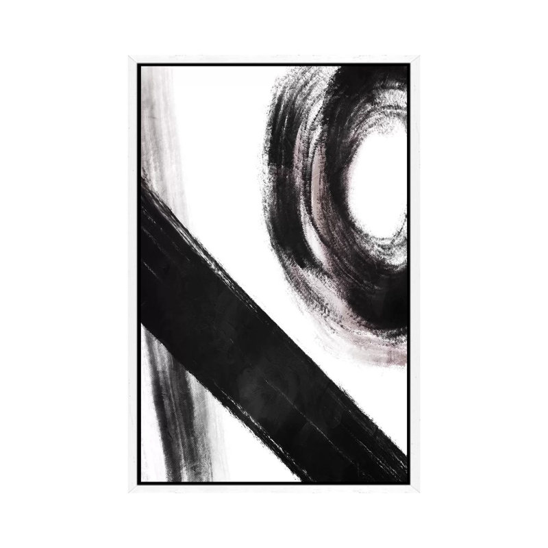 Strokes IV by On Rei - Painting on Canvas, 66.04cm H x 45.72cm W x 3.81cm D, White Framed
