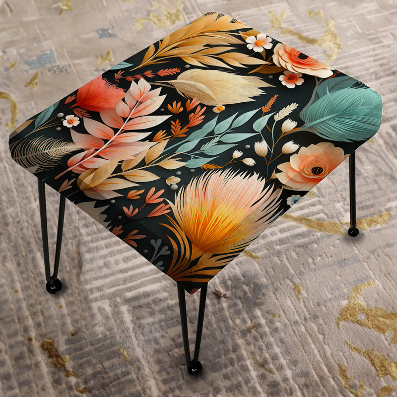 Rêve jaune floral à plumes