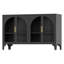 Buffet en métal l 53,2 po avec porte vitrée, tablettes réglables, lumière DEL COB-941960355