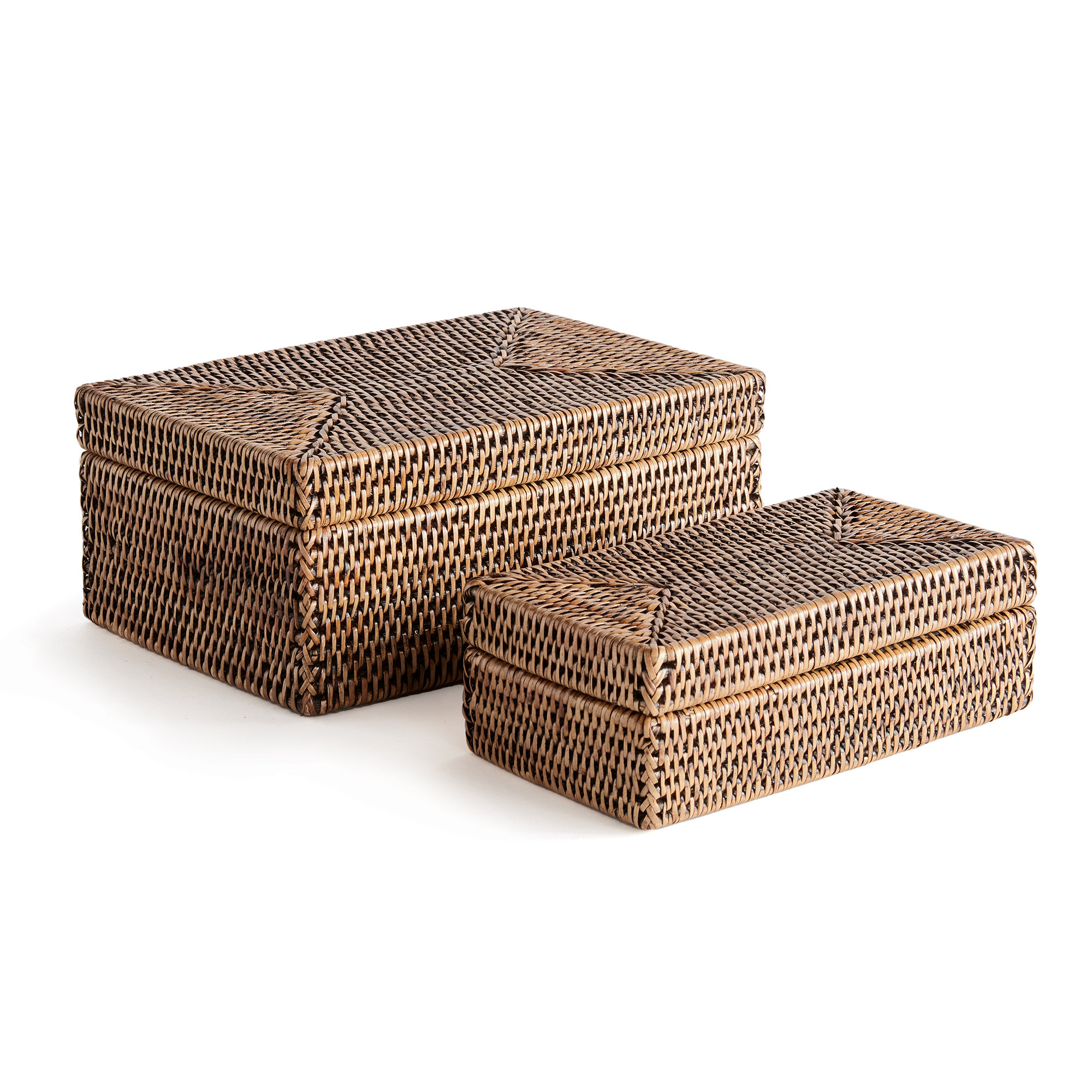 Artemis 2 - Piece Handmade Wicker Decorative Box, Brown